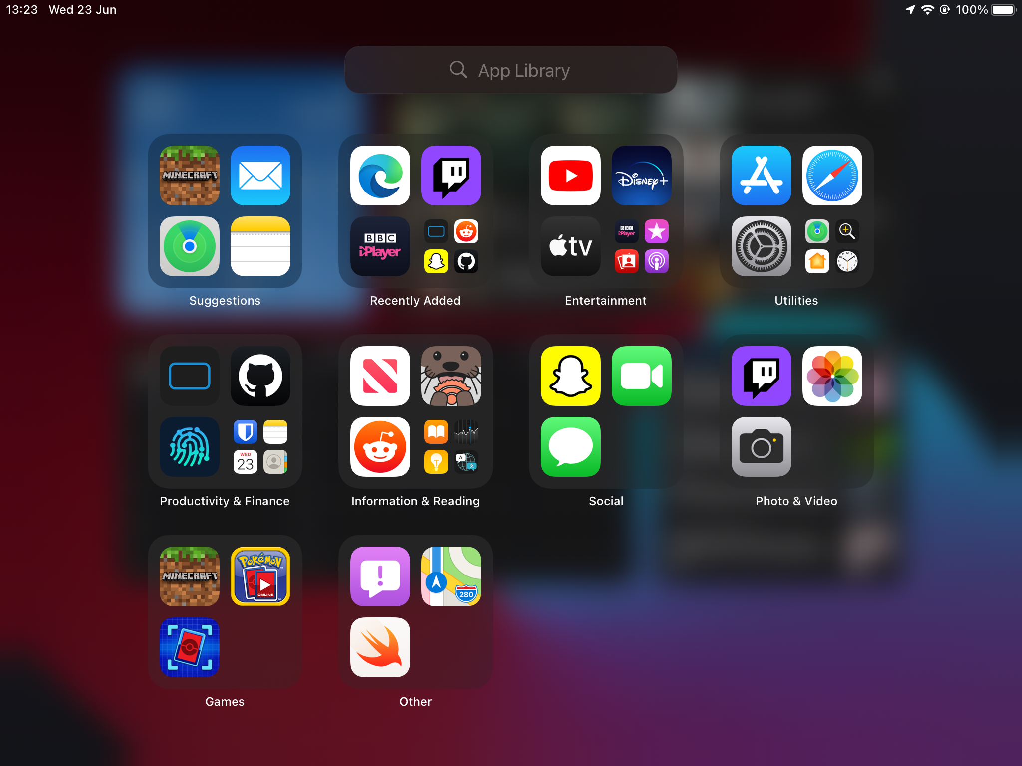iPadOS 15 app library